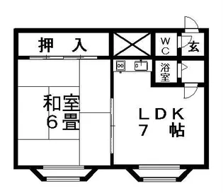 フロスティ菊水C【203号室】の間取り