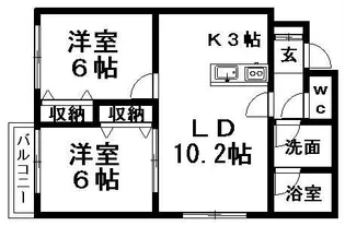 ル・シエル月寒東【402号室】の間取り
