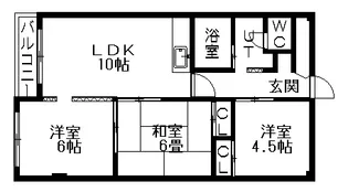 長井マンション【511号室】の間取り