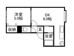 ケーズガーデン平岸【105号室】の間取り