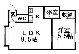ハイネス菊水【101号室】の間取り