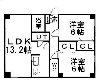 サンゴールド平和【302号室】の間取り