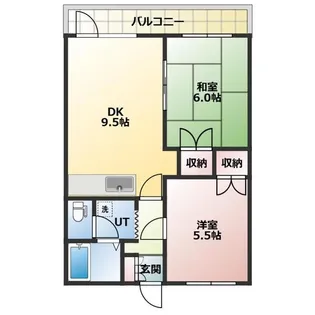 キーウエストハウス月寒東【102号室】の間取り