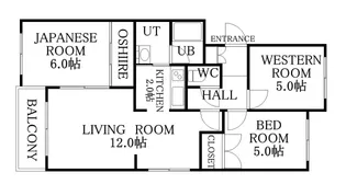シャテロ菊水元町【0107号室】の間取り