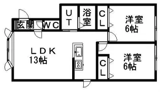 ルミエールサガノ【2階】の間取り