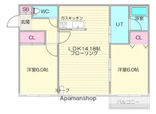 静和パレスⅡ【402号室】の間取り