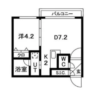 ラボワール菊水【0102号室】の間取り