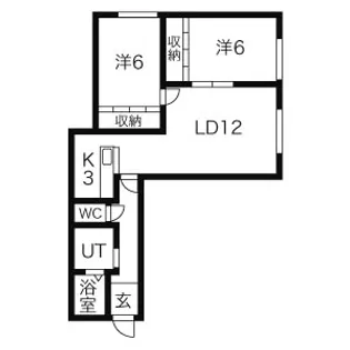 2LDKの間取り画像