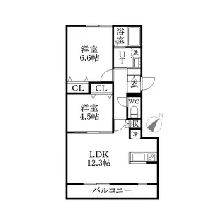 セントポーリアシェリル【2階】の間取り