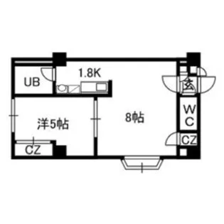 アフロート菊水【3階】の間取り