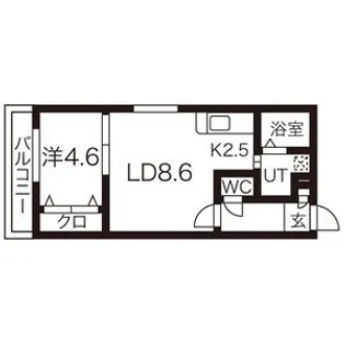 フェリスファミリアクアトロ【2階】の間取り