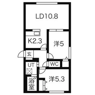 リバーサウス平岸【2階】の間取り