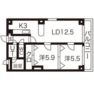 サントアリオデ平岸【405号室】の間取り