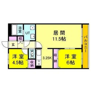 グレース水車町【2階】の間取り