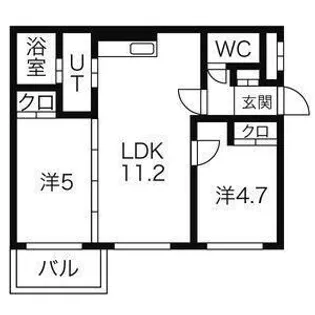 フォルトゥーナ学園前【3階】の間取り