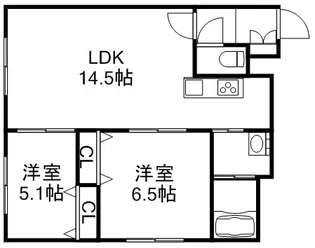 エクセル美園【3階】の間取り