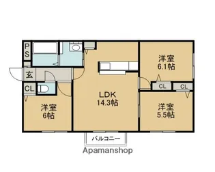 システムコート新札幌【3階】の間取り