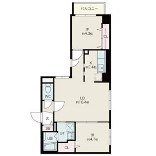 ファランドール平岸【4階】の間取り