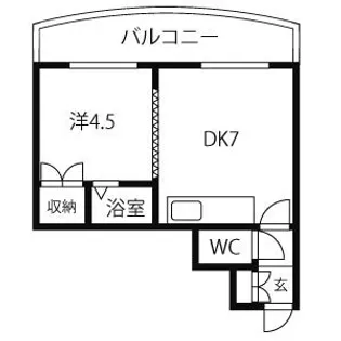 クリスタル(CRYSTAL)【402号室】の間取り