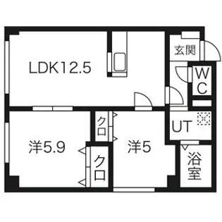 ウィスタリア西岡【202号室】の間取り