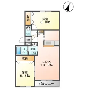 グレイスヴィラ美春【406号室】の間取り