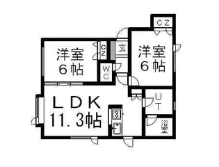 サニーハイツ【102号室】の間取り