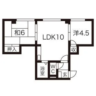 シティハウス月寒【4階】の間取り