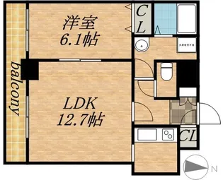 ティアラタワー中島倶楽部【1502号室】の間取り