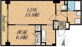 ティアラタワー中島倶楽部(Ⅰ−Ⅳ)【25階】の間取り