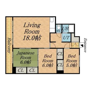 ターミナルハイツ大谷地【504号室】の間取り
