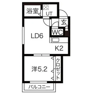 パールハイム平岸【2階】の間取り