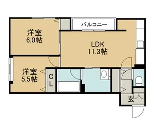 オルセー厚別西A【1階】の間取り