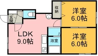 メゾンドデイム【205号室】の間取り