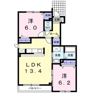 サニーガーデン Ⅰ【1階】の間取り
