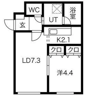 ラフォルテ菊水【1階】の間取り