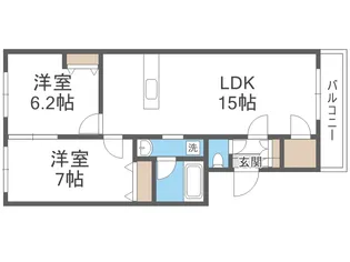 ラ・カーサ・リブロ【108号室】の間取り