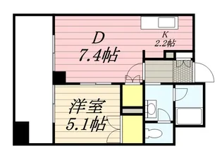 ラフィネタワー札幌南3条【10階】の間取り