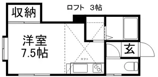 中の島JMハウス【0105号室】の間取り