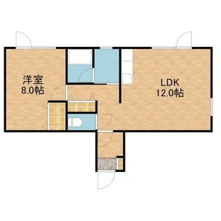 川沿ハイツ【202号室】の間取り