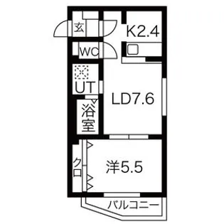 1LDKの間取り画像