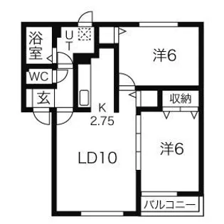 コルティーレ・ノルド【202号室】の間取り
