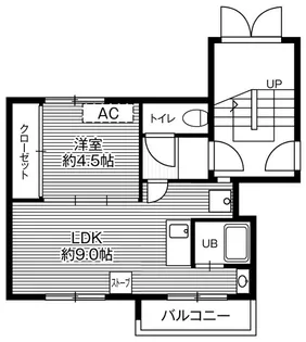 ビレッジハウス福住4号棟【0210号室】の間取り