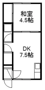 イエローハウス本通【105号室】の間取り