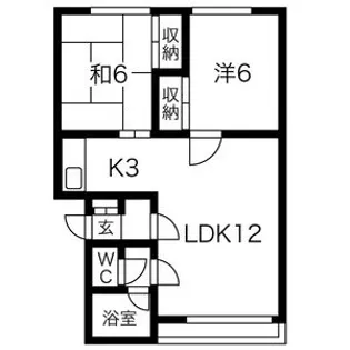 記念塔ハイツB【B210号室】の間取り