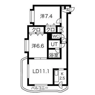 リリーコート平岸【4階】の間取り