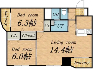 ニューライフサッポロ【303号室号室】の間取り