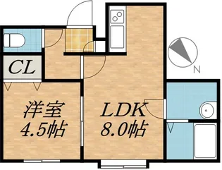 マーベラス美園【203号室】の間取り