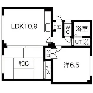 ルーベデンス月寒【403号室】の間取り