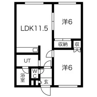 ロイヤルハイツ北野C【1階】の間取り