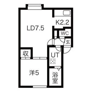TEANA弐番館【2階】の間取り